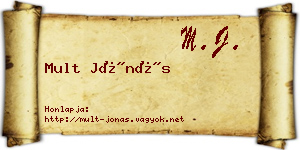 Mult Jónás névjegykártya